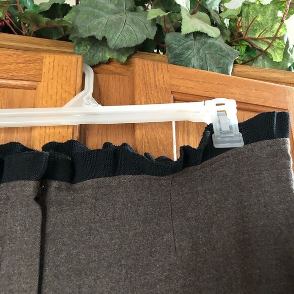 Peserico Italy Brown Ruffle Waist Fleece Wool Blend Trousers Pants - 46 - Picture 6 of 13